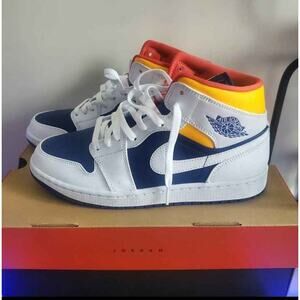 Air Jordan 1 Mid “Royal Blue / Laser Orange” (2020) – (W/BOX))